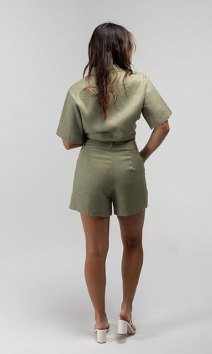 DYLAN SAGE LINEN SHORT - Bottoms