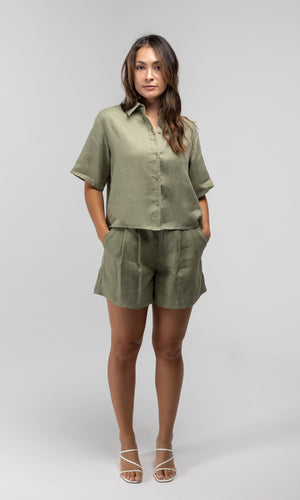 PALOMA SAGE LINEN SHIRT