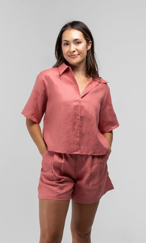 PALOMA PINK LINEN SHIRT