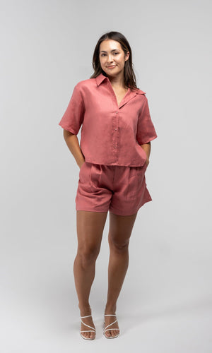 PALOMA PINK LINEN SHIRT