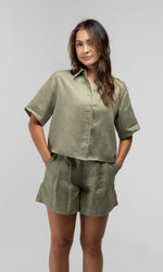 PALOMA SAGE LINEN SHIRT