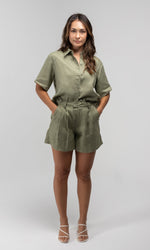 DYLAN SAGE LINEN SHORT - Bottoms