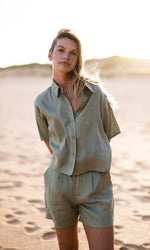 PALOMA SAGE LINEN SHIRT