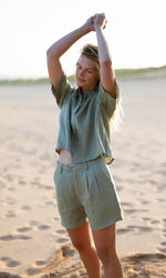 DYLAN SAGE LINEN SHORT - Bottoms