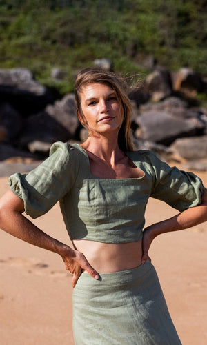 OLIVIA SAGE LINEN TOP