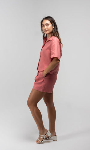 PALOMA PINK LINEN SHIRT