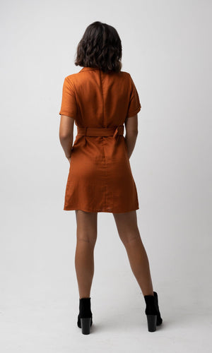 AUDREY RUST MINI TRENCH DRESS - Dresses