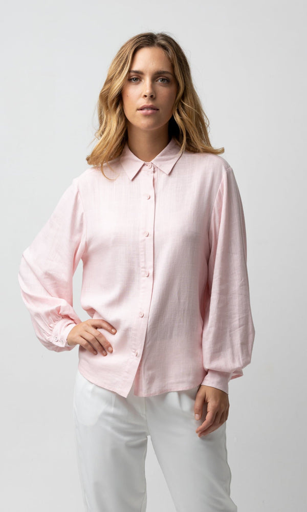 CLEO PINK BALLOON SLEEVE SHIRT - Dresses