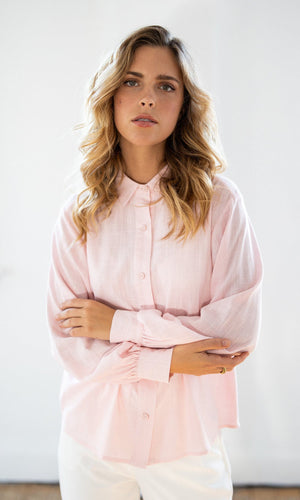 CLEO PINK BALLOON SLEEVE SHIRT - Dresses