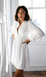 CLEO WHITE BALLOON SLEEVE DRESS - Dresses