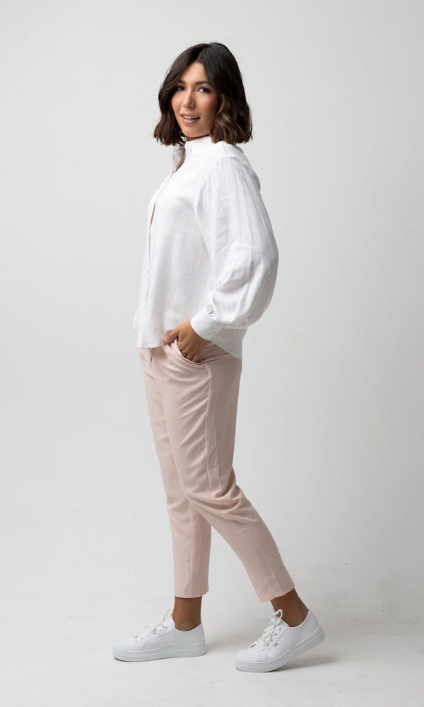 CLEO WHITE BALLOON SLEEVE SHIRT - Shirts