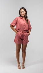 DYLAN PINK LINEN SHORT - Bottoms