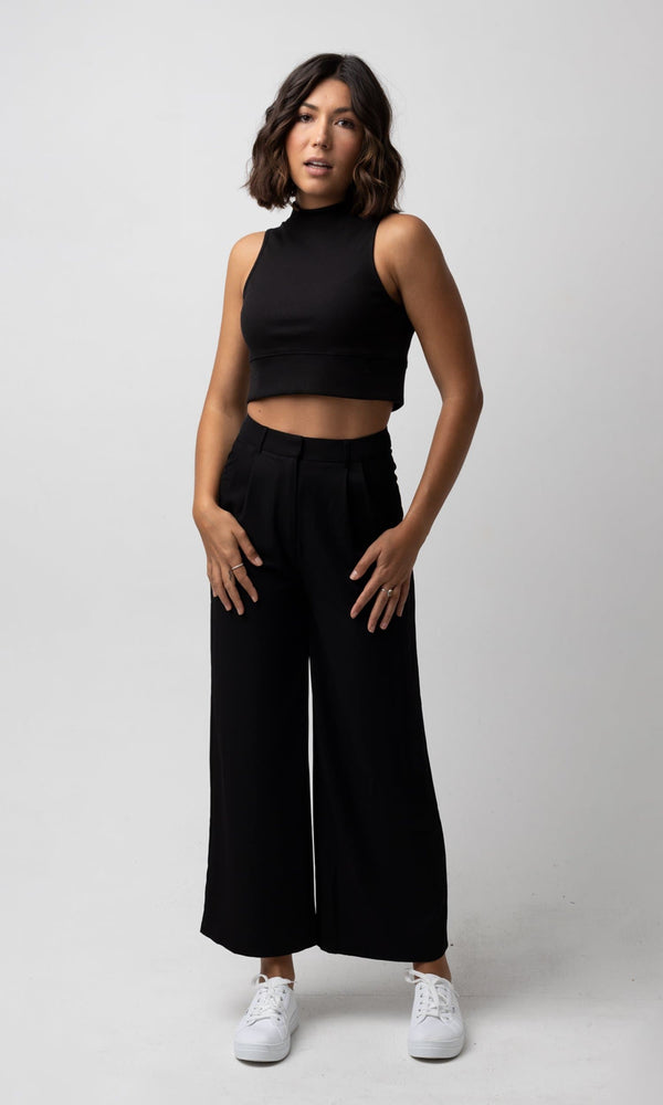 MIA BLACK WIDE LEG PANT - Pants