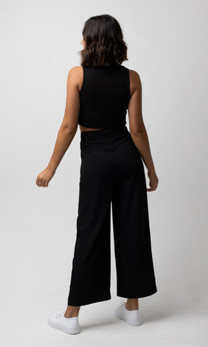 MIA BLACK WIDE LEG PANT - Pants