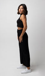 MIA BLACK WIDE LEG PANT - Pants